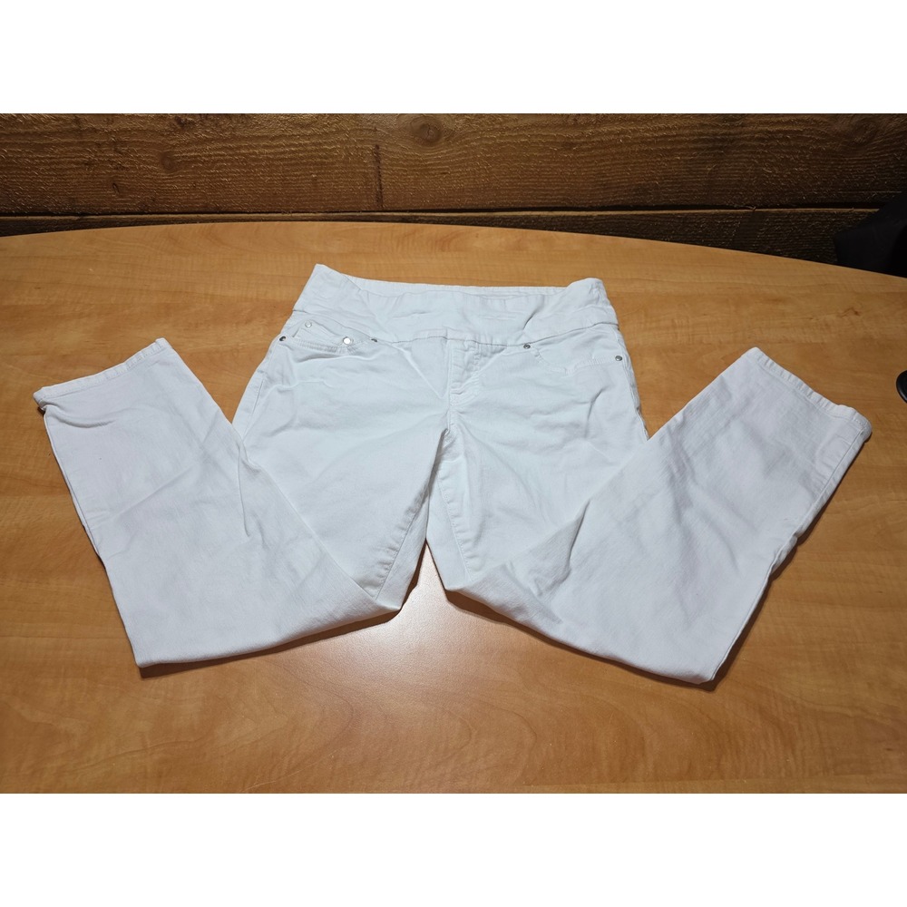 Jag Jeans‎ Womens White High Rise Slim Ankle Pull On Stretch Denim Pants Size 10